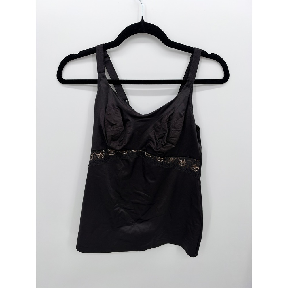 Ruby Ribbon Black Lace Trim Shapewear Cami Style 3024 Size 40